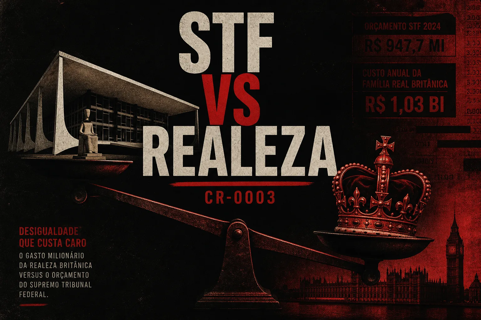Capa — orçamento do STF vs. Família Real britânica, comparador errado