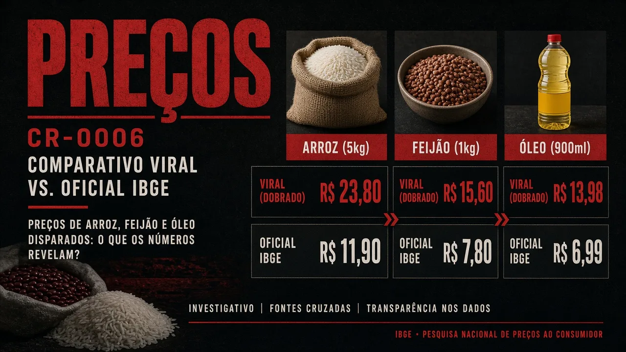 Capa — comparativo de preços viral vs. dados IBGE/IBRE