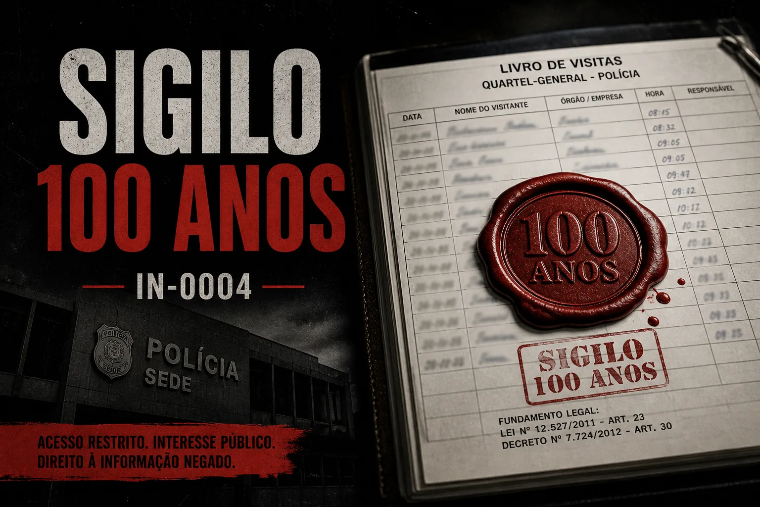Capa — sigilo de 100 anos sobre visitas a Vorcaro na PF