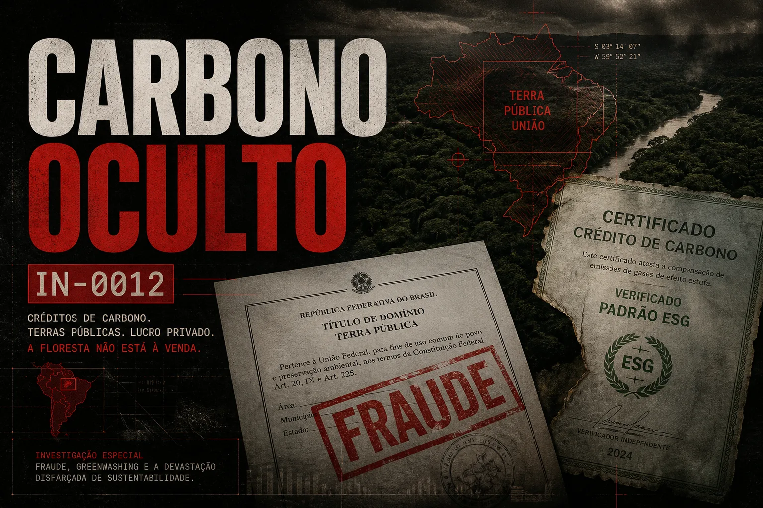 Capa — Operação Carbono Oculto, créditos ESG sobre terra pública