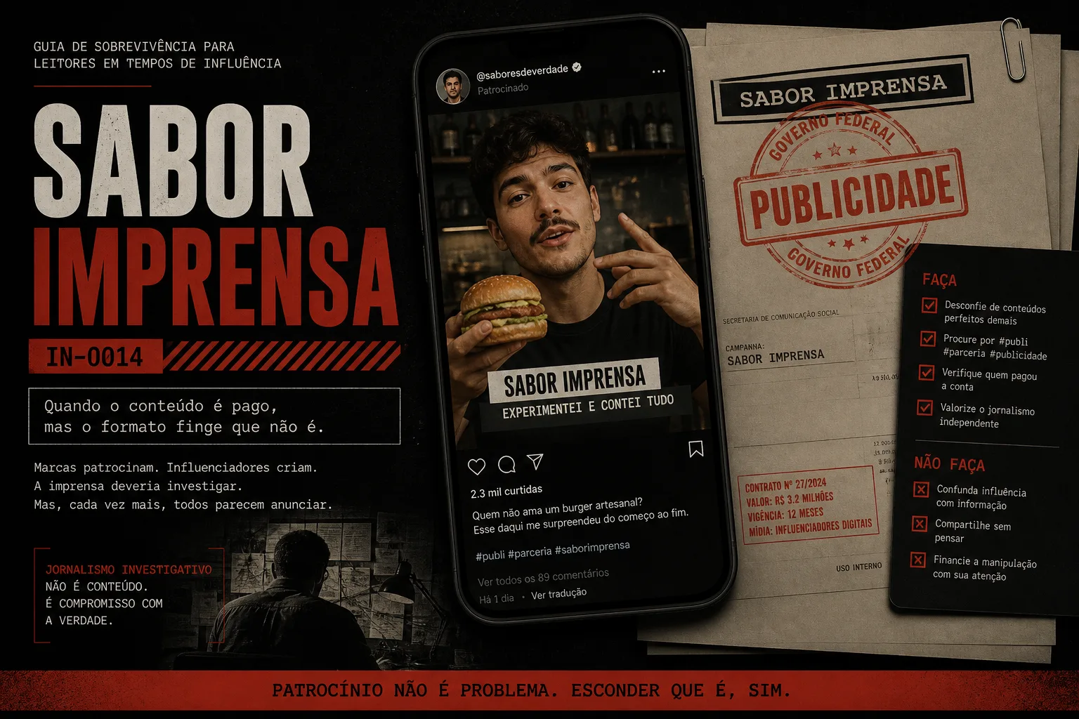 Capa — sabor imprensa: guia Secom e influenciadores pagos