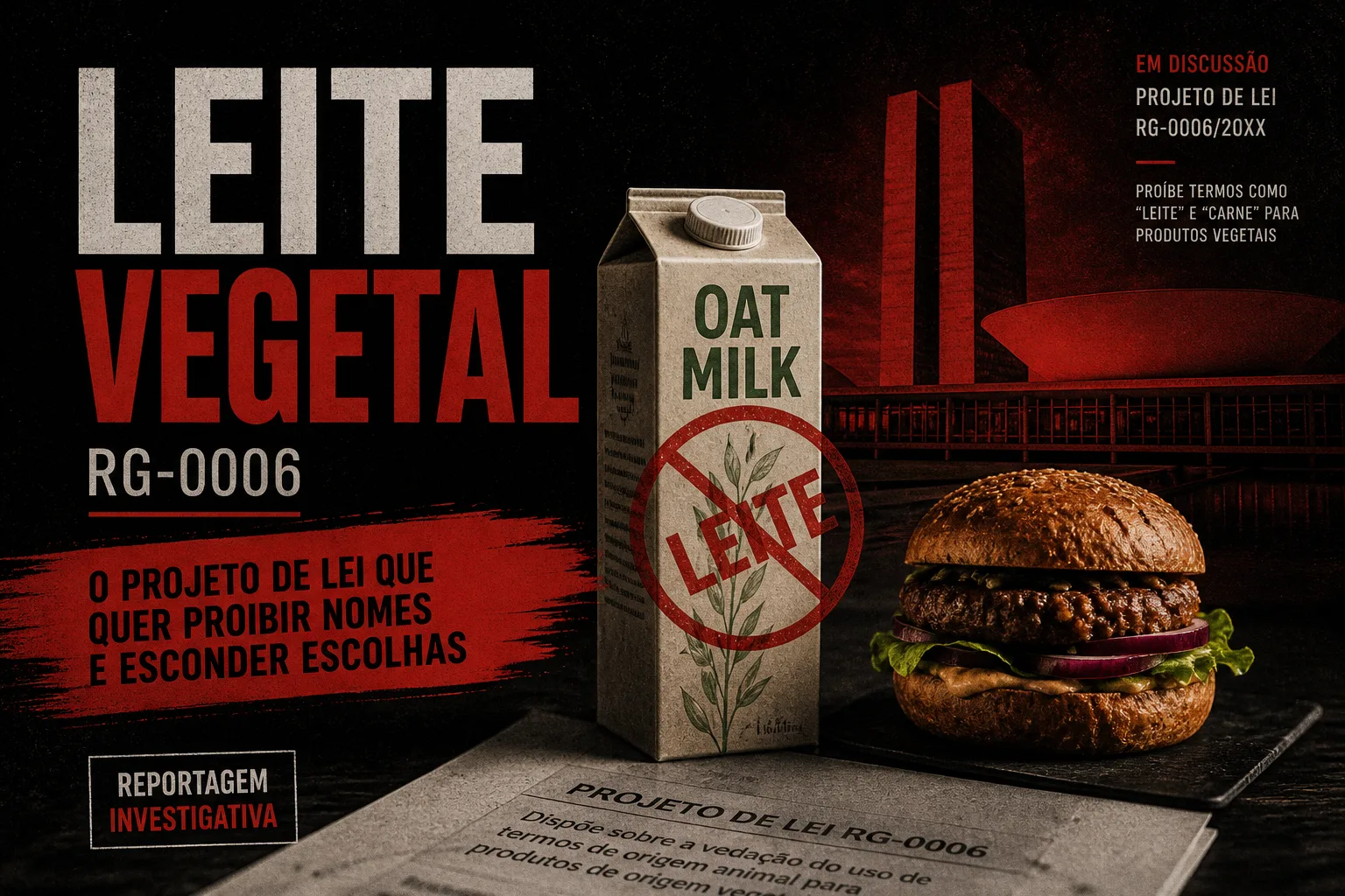 Capa — PL 10.556/2018 denominação leite e carne vegetal