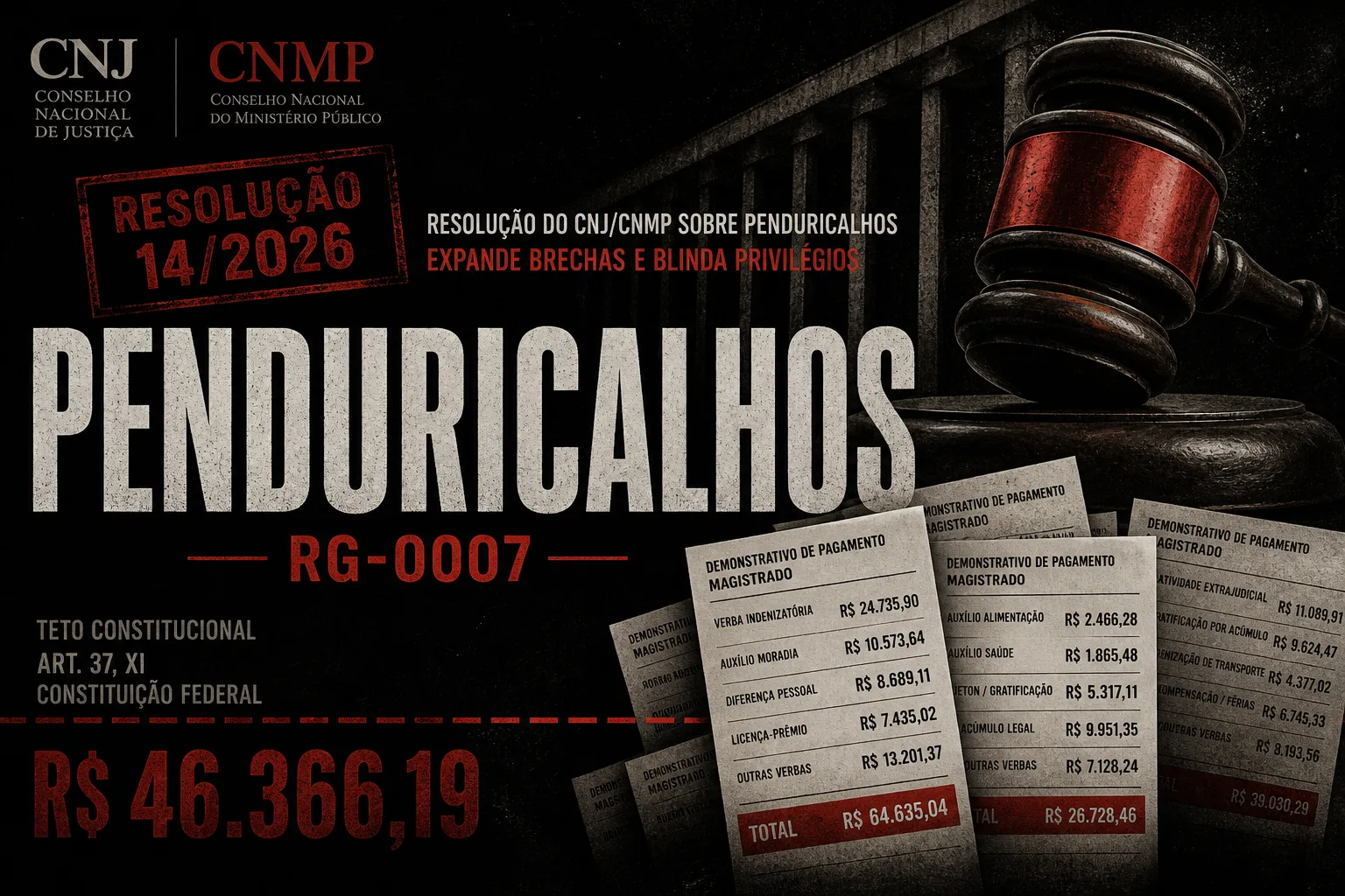 Capa — Resolução CNJ/CNMP 14/2026 sobre penduricalhos