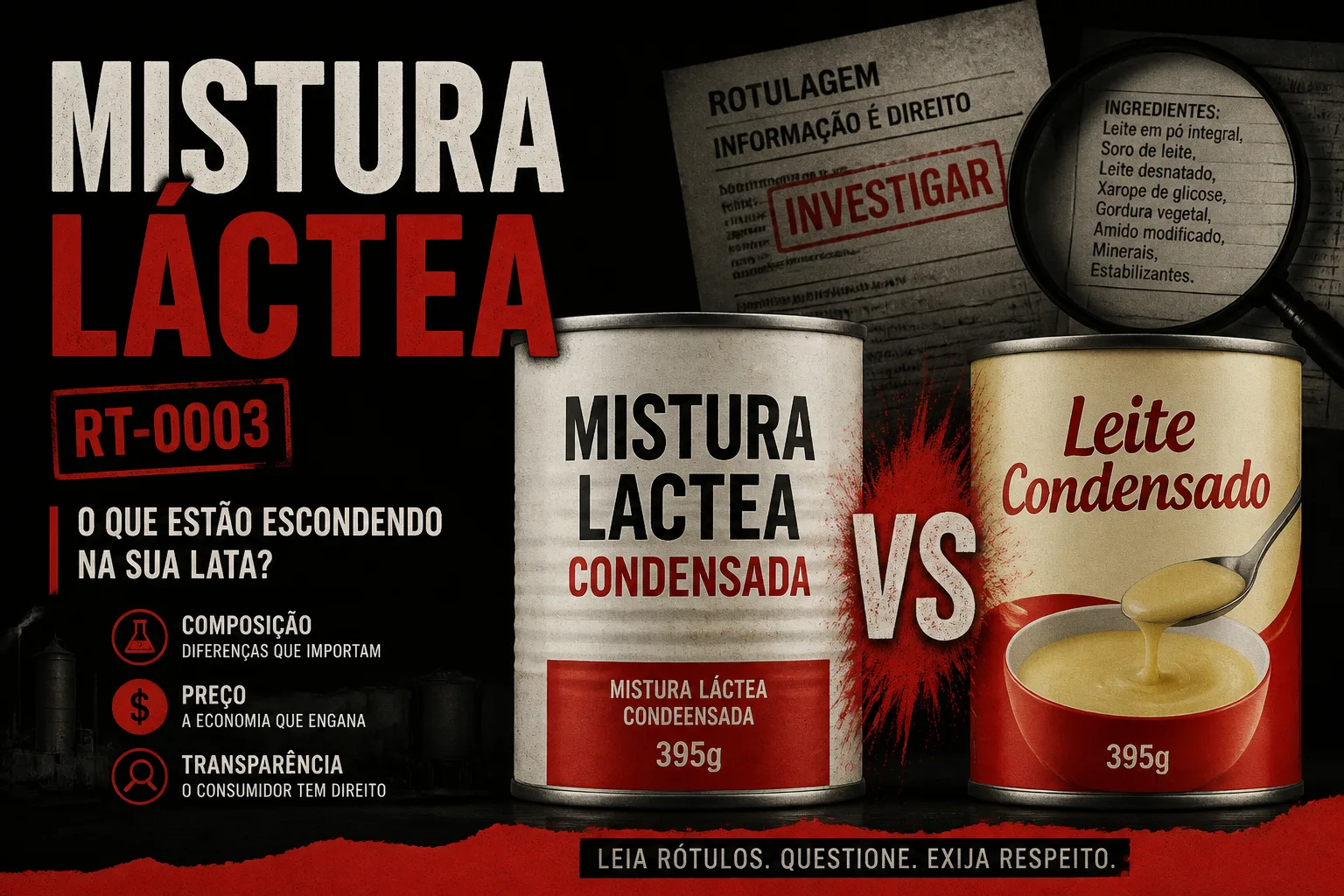 Capa — mistura láctea condensada vs leite condensado