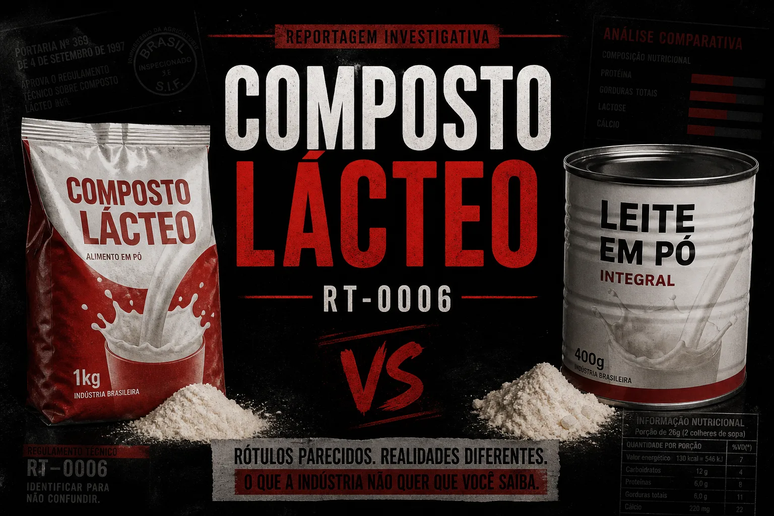 Capa — composto lácteo vs leite em pó