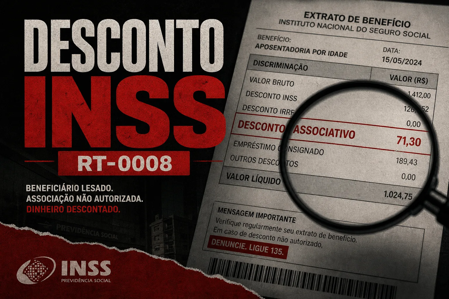 Capa — desconto associativo em benefício do INSS