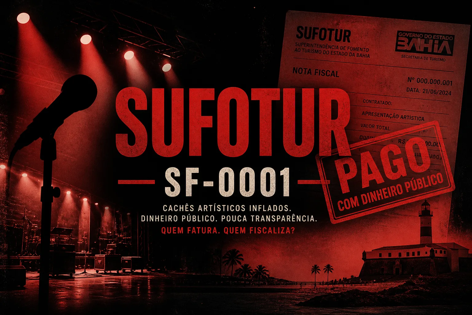 Capa — superfaturamento de cachês na Sufotur (Bahia)