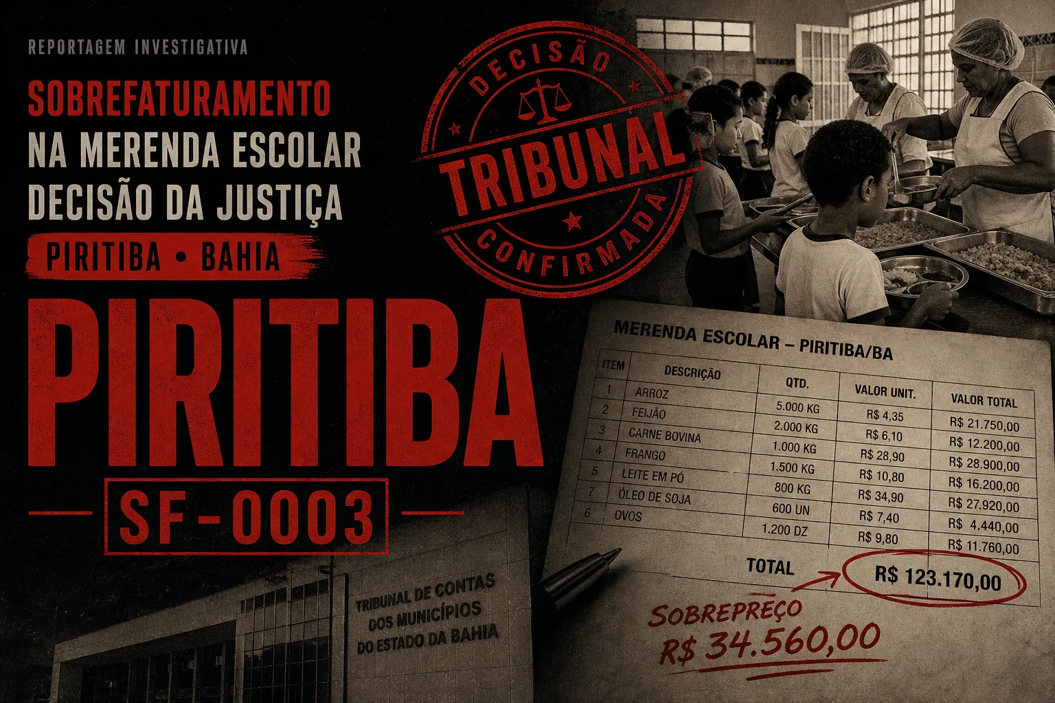 Capa — merenda escolar superfaturada em Piritiba